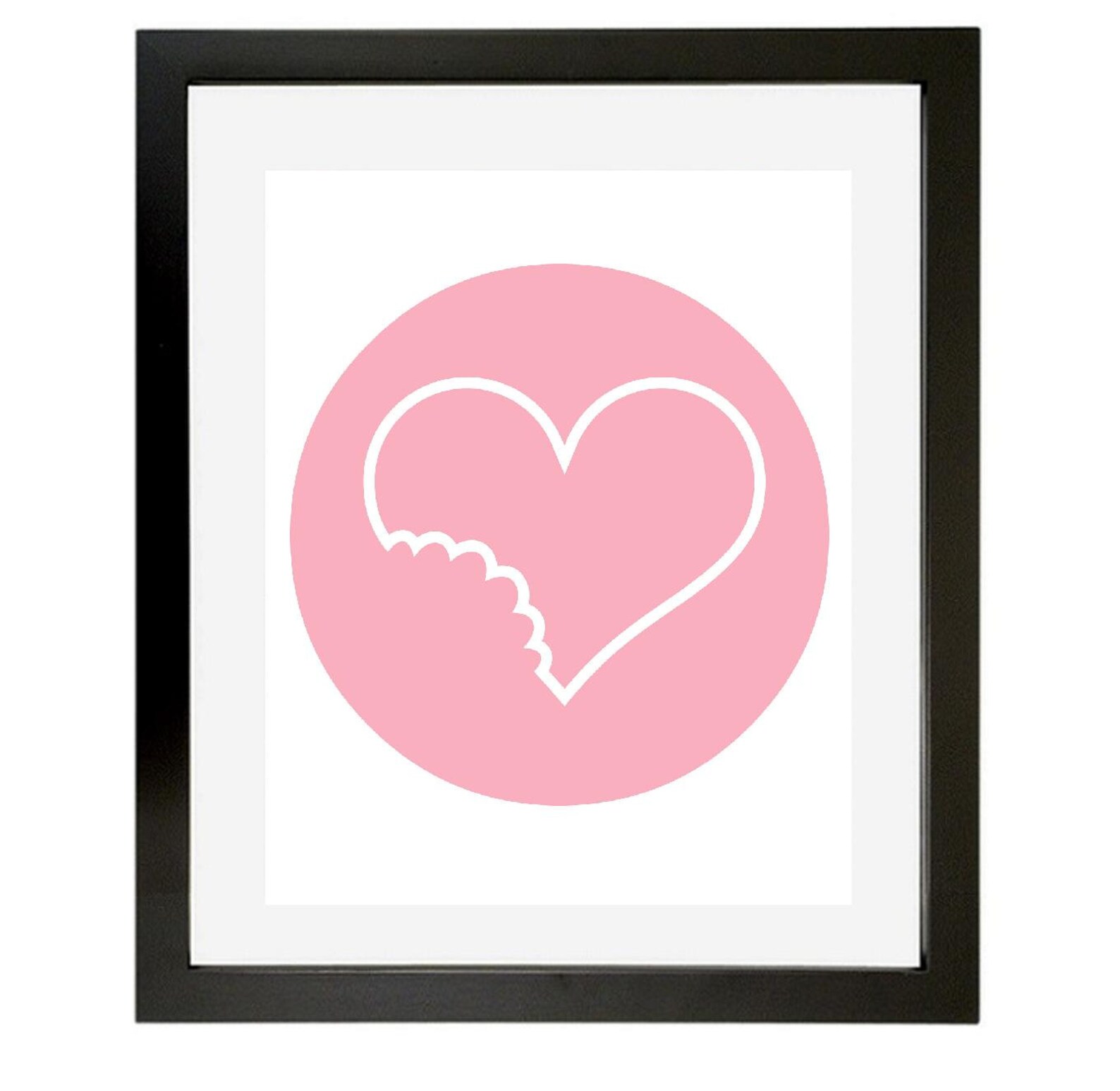 PINK HEART Digital Baby Wall Art Downloadable Print Wall Etsy