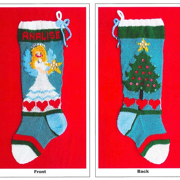 PDF Pattern Only - "Christmas Tree Angel" Christmas Stocking Pattern