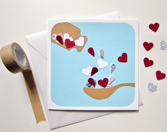 Get Well Card - Sick Card - Medicine Bottle Card - Health Card - Feel Better Card - Medicine and Hearts Card - Handmade Card - Vintage Card