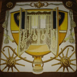 HERMES scarf &quot;COACH&quot; 1960 Vintage Silk Scarf Hermes
