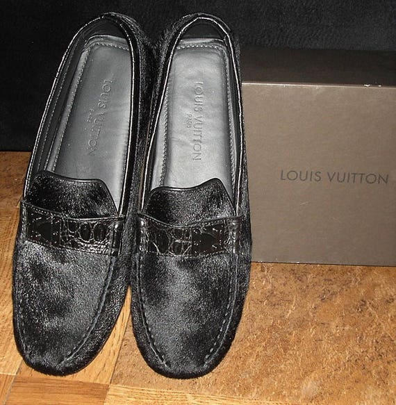 LOUIS VUITTON SUEDE LOAFER DRIVING MOCCASINS LV SHOES SIZE 39.5 US