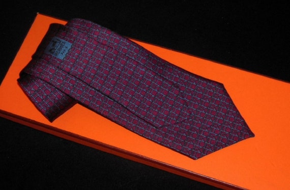 HERMES tie Tie "H chained"/ COLLECTION Vintage si… - image 3