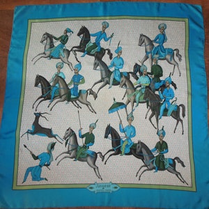 HERMES scarf “ISPAHAN&quot; by Maurice Tranchant COLLECTOR 1966. Rare Silk Scarf Hermes