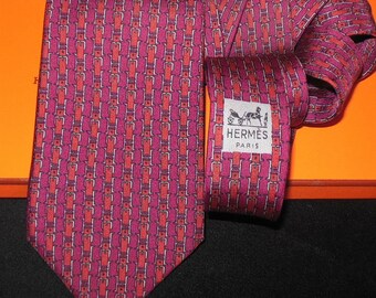 Cinture Hermes Cravate Tie 722 FA in H / RARA Collezione Vintage Cravatta in seta HERMES