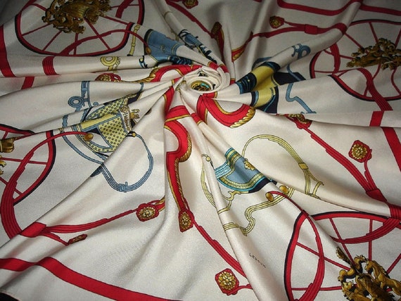 HERMES scarf " SPRING " by Ledoux / Silk Scarf Her