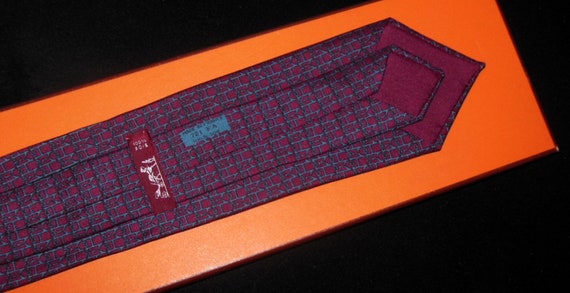 HERMES tie Tie "H chained"/ COLLECTION Vintage si… - image 4