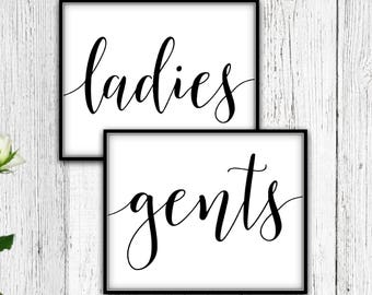 Ladies And Gents Bathroom Signs, Ladies Gents Sign, Ladies And Gents Sign, Ladies Gents Bathroom Sign, Restroom Sign Printable, Restroom
