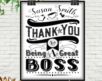 Custom Boss Appreciation Print, Personalized Thank You Gift (Digital Download)
