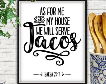 Tacos Print, Funny Kitchen Wall Art (Digital Download)