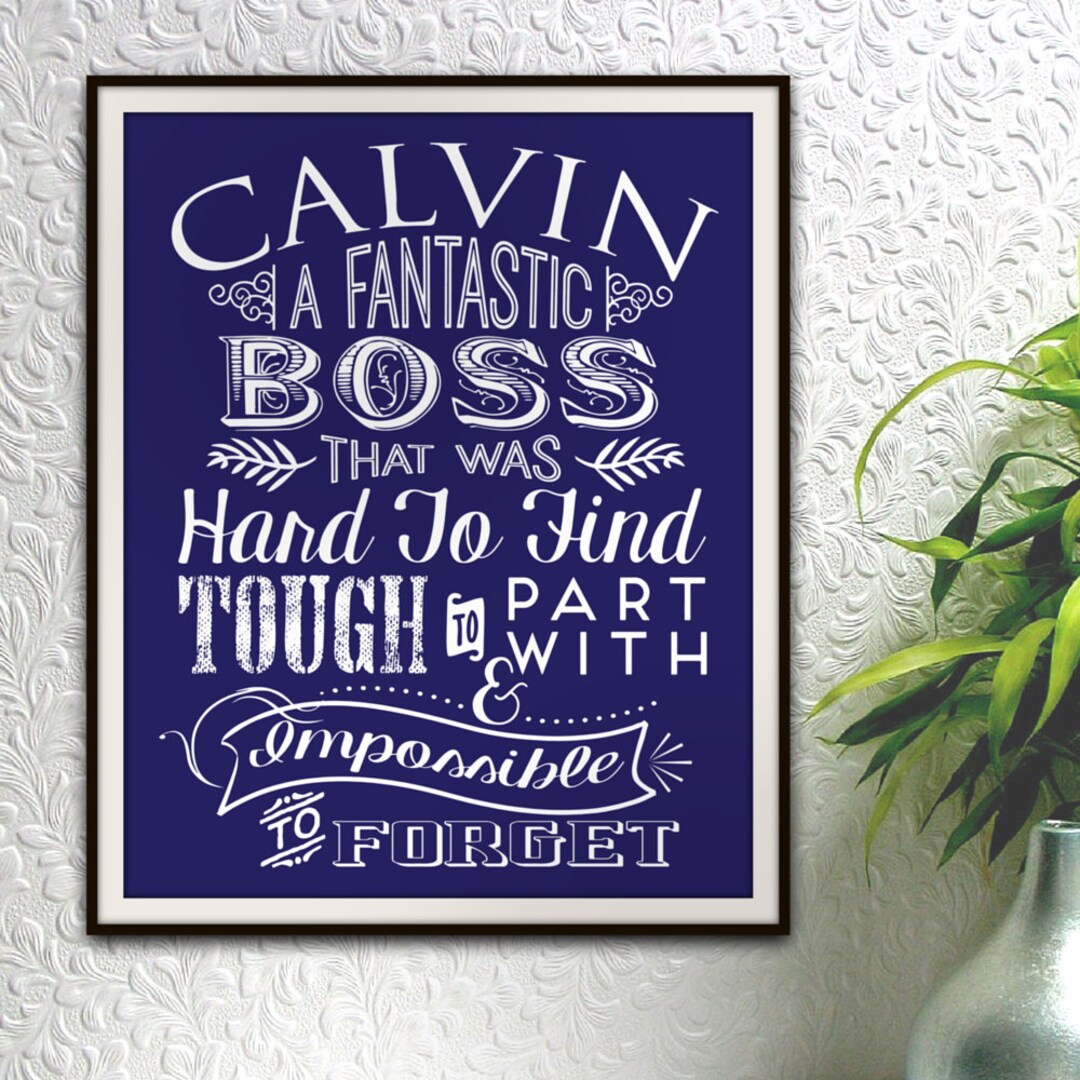 Custom Boss Appreciation Print, Boss Appreciation, Gift for Boss, Boss ...
