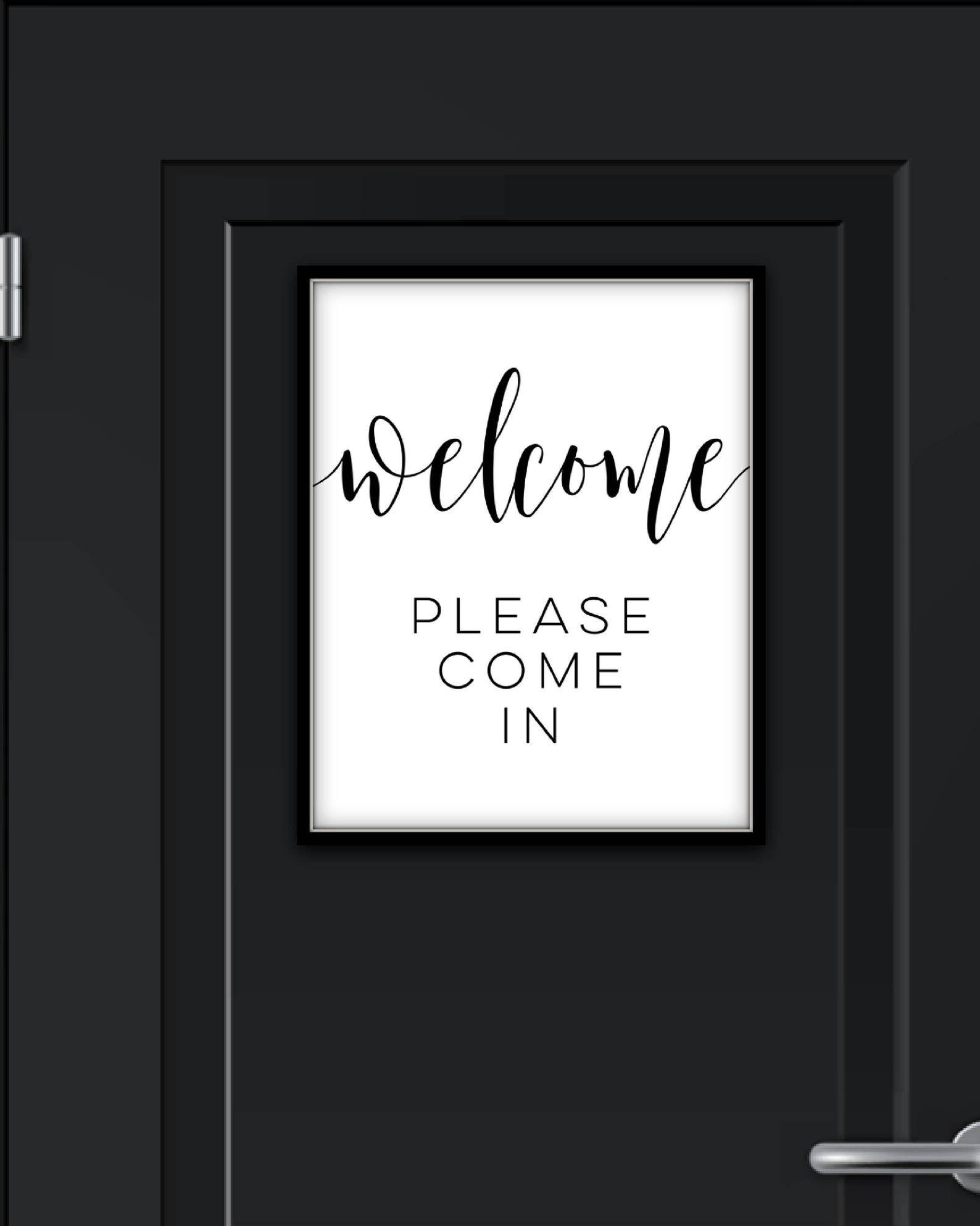 Welcome Please Come In Download Please Come In Door Sign Etsy