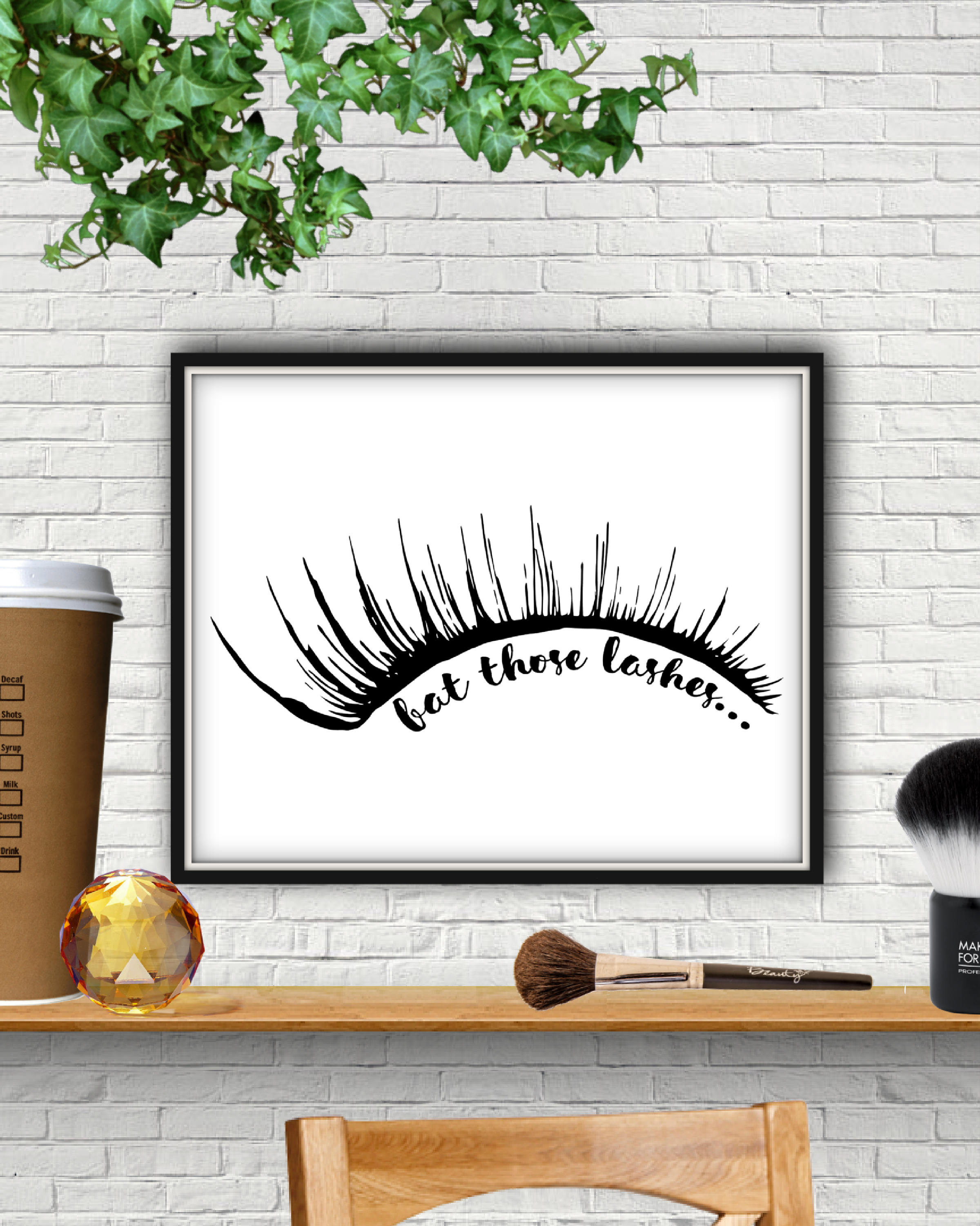 Bat Those Lashes, Makeup Print, Lash Decor, Lash Sign, Eyelashes