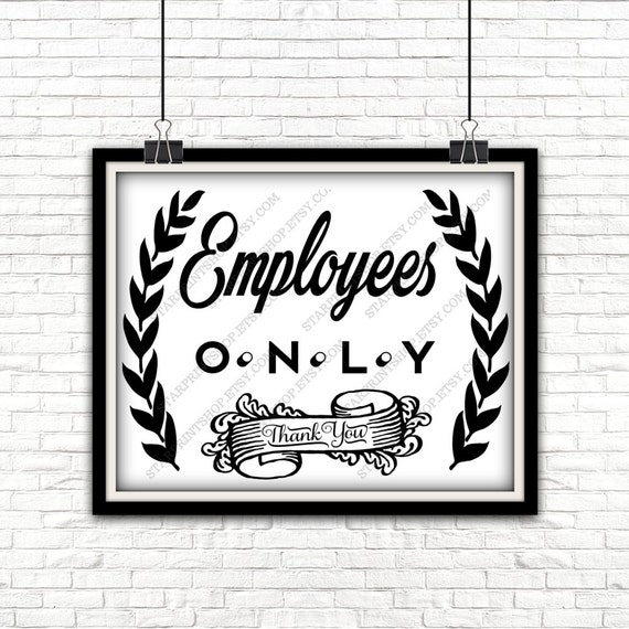 Employees ONLY Sign 3 Units Gray/White Employees ONLY Sign 3 Units Gray/White