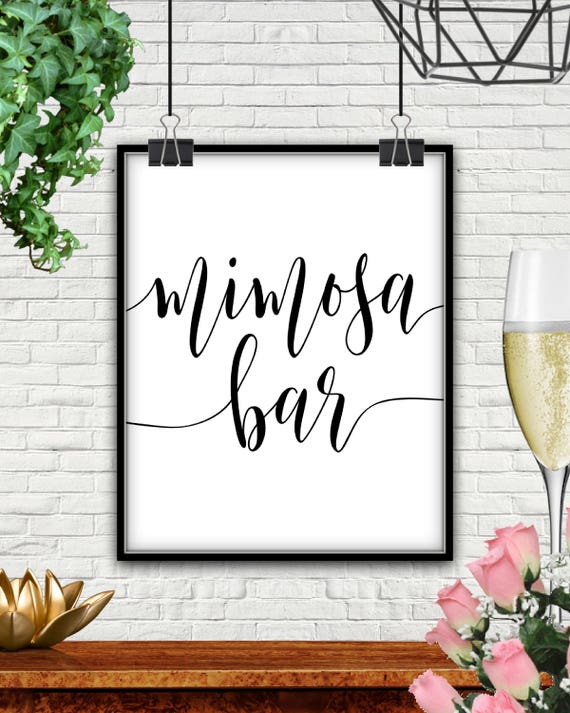 Mimosa Bar Sign Download Printable Mimosa Bar Mimosa Bar Etsy