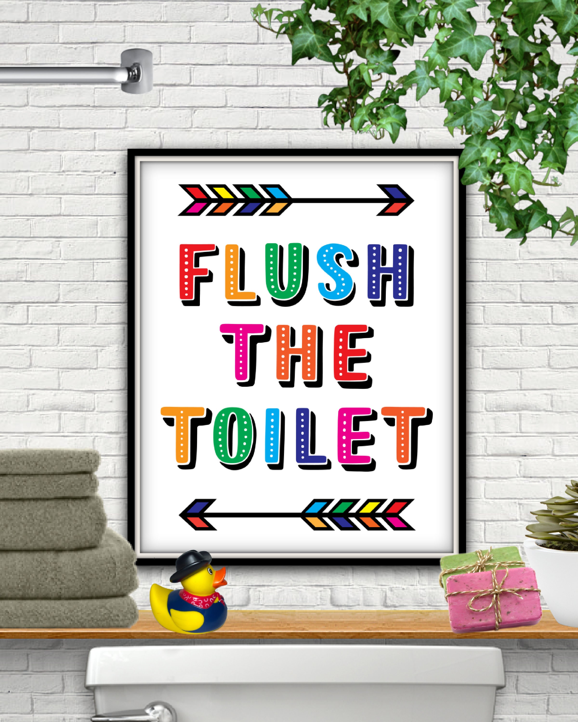 Flush the PRINTABLE Flush the and Wash Your - Etsy