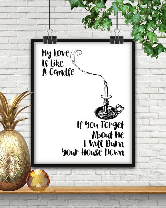 Mon Amour Est Comme Une Bougie Mon Amour Est Comme Une Etsy