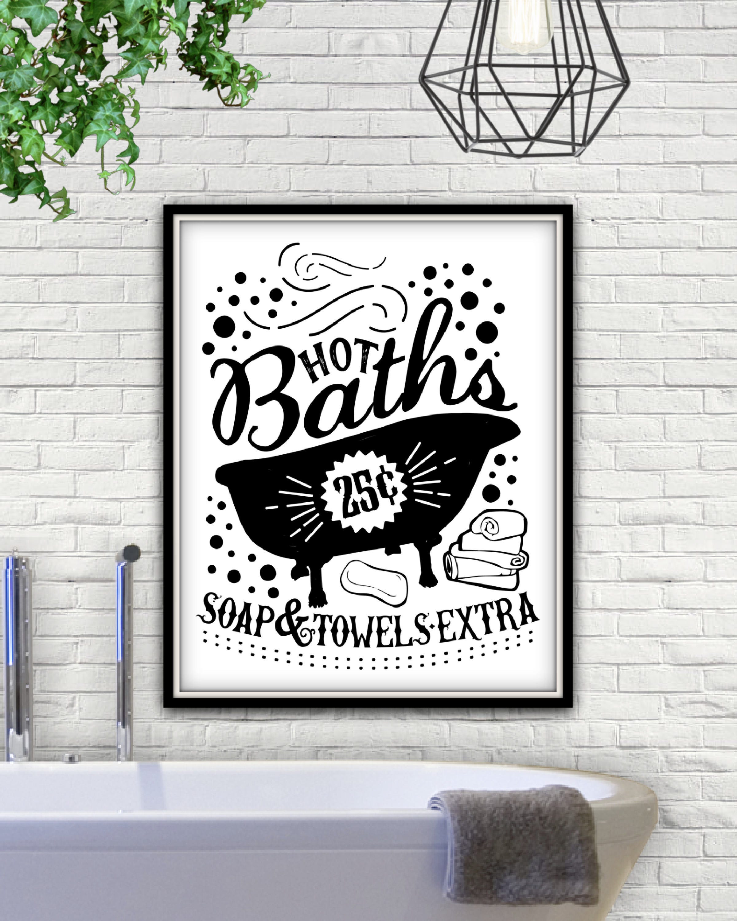 Hot Baths 25 Cents Sign Hot Baths Hot Bath Sign Bathroom Etsy Hot Baths 25 Cents Sign Hot Baths Hot Bath Sign Bathroom Etsy