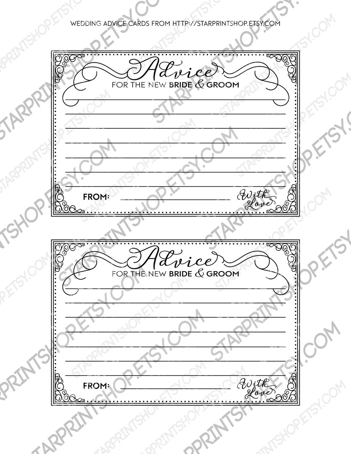 Printable Wedding Advice Cards Wedding Advice Cards Wedding - Etsy