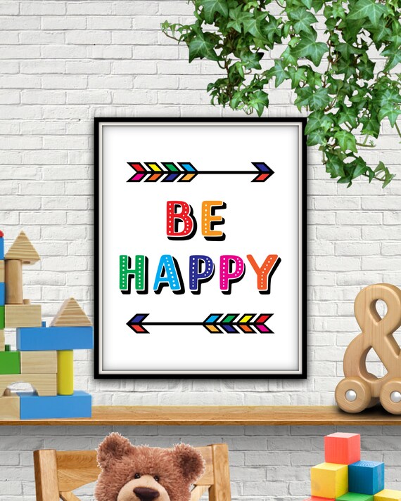 Be Happy PRINTABLE Be Happy Sign Be Happy Prints Be Happy - Etsy