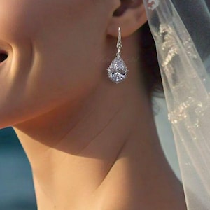 Crystal Teardrop Earrings | Classic Wedding Bridal Swarovski Pear Drop Earrings By Palace&Pearl