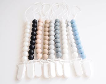 Silicone Pacifier Clip - Soother Clip - Dummy Clip - Teether - Toy Clip - Baby Gift - Newborn - Baby Shower - Baby Girl - Baby Boy
