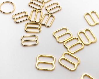 Metal Bra Sliders | Gold & Silver Lingerie Strap Adjusters, Bulk Buy