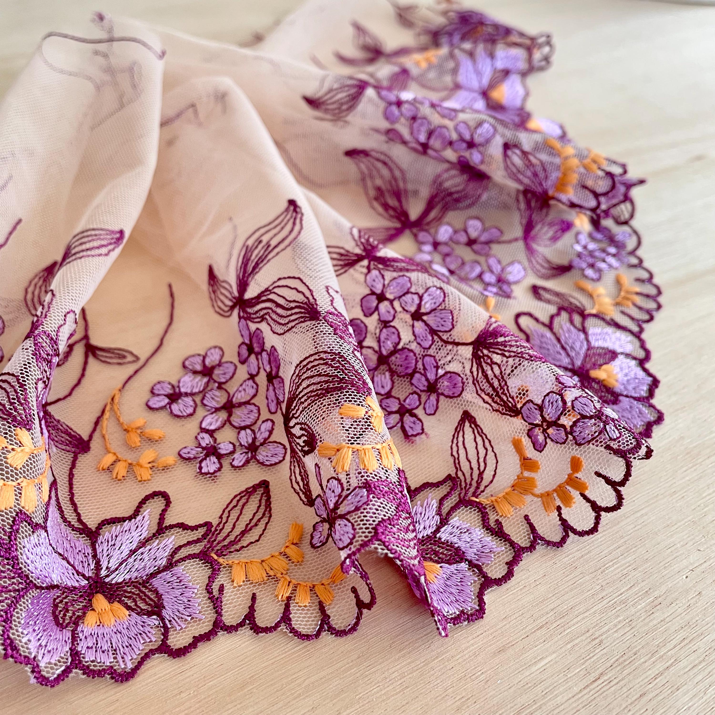 12.5*1 Yard Delicate Embroidered Flower Tulle Lace Sewing Trim Trimming Decor - Foto 11