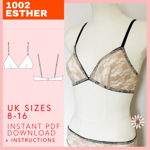 Bralette Pattern Sizes 8-16 Instant PDF Download Digital Lingerie Sewing  Pattern With Instructions Perfect for Stretch Lace -  Canada