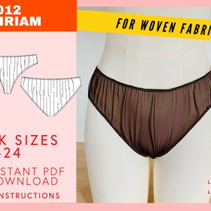 Non-stretch Brief Sewing Pattern UK sizes 6-24 | Instant PDF Download | Rigid Woven Fabric Lingerie Panties Pattern With Easy Instructions