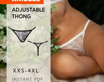 Naaipatroon Arielle string | Verstelbare bandjes, XXS-4XL (pdf-patroon)