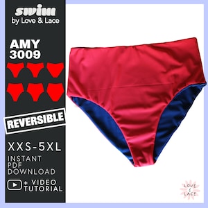 Bikini Bottoms PDF Sewing Pattern sizes XXS-5XL | Swim by Love & Lace | Sew your own reversible seamless DIY swimwear YouTube video tutorial