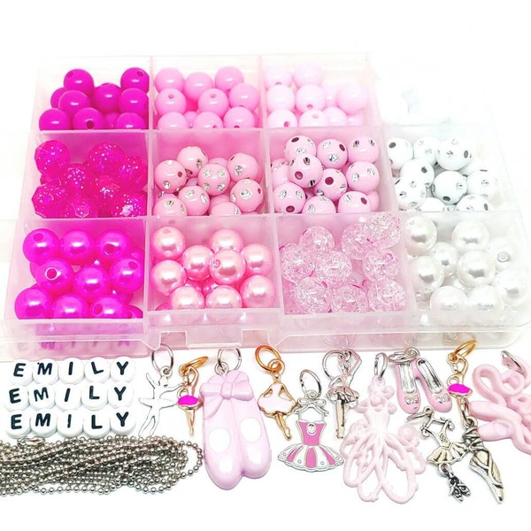 Personalized ballet bead charm craft kit no tools jewelry making