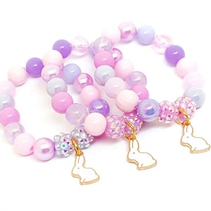 Girls Bunny Bracelets Party Favors Pastel Rabbit Birthday - Etsy