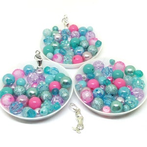 Mermaid bracelet kits party favors - No tools needed! Under the sea bracelet kits in organza bags