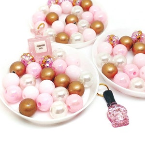 Girls pink spa birthday party bracelet kits