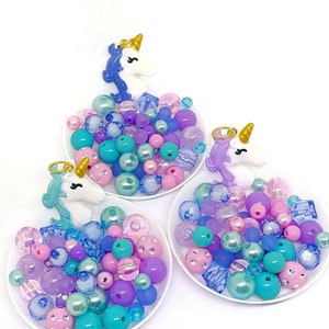 Unicorn bracelet kits party favors - Girls unicorn craft kits in organza bags