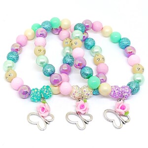 Butterfly bracelets party favors Garden pastel flower gifts