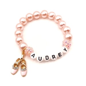 Ballet Name Bracelet Girls Ballerina Jewelry Pink Purple Blue White Red