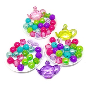 Kits de pulseras de tetera para niñas, regalos de fiesta, té, cumpleaños