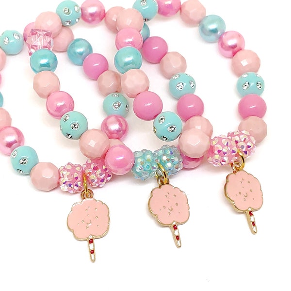 Cotton candy birthday bracelets party favors