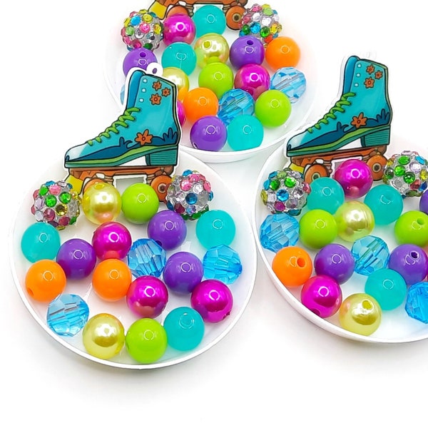 Girls rainbow roller skate bracelet kits party favors diy birthday activity