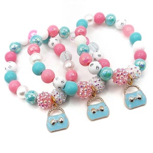 Light blue purse bracelets, Girls fashion party favors