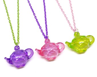 Girl's tea party birthday necklaces favors