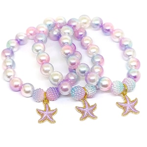 Lavender starfish bracelets party favors Girls under sea birthday