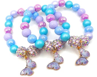 Girls Purple butterfly bracelets party favors