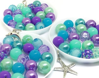Under the sea bracelet kits party favors, Mixed charm mermaid activity
