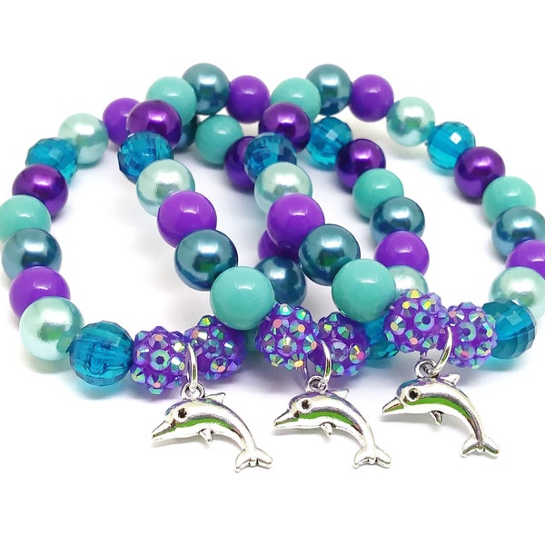Dolphin party favor bracelets sealife birthday thank you gifts