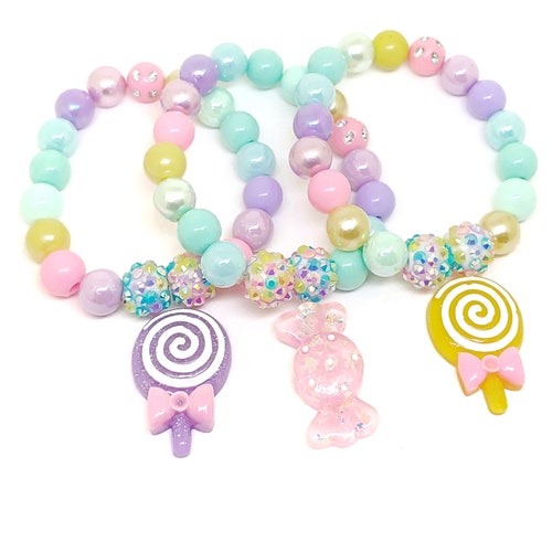 Rainbow Lollipop Bracelets Party Favors Girls Candy Birthday Etsy