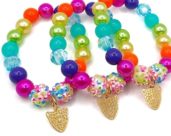 Rainbow gold leopard bracelets party favors Girls cheetah birthday