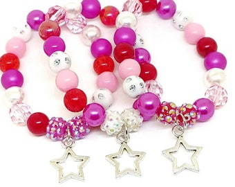 Star bracelets party favors, Girls celestial birthday